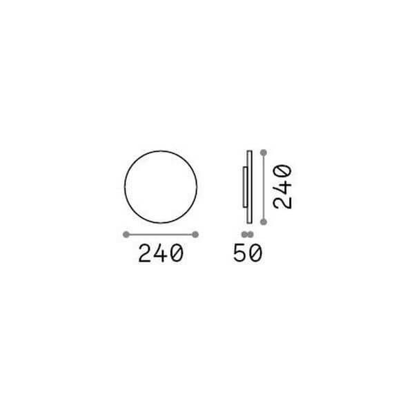 Ideal Lux PUNTO LED Wandleuchte 12W ⌀240mm Weiss IP54 warmweiss 328522