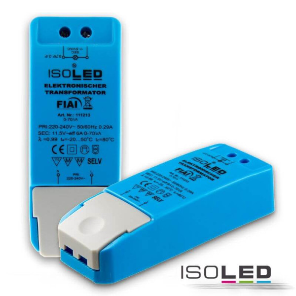 ISOLED LED Trafo 12V/AC, 0-70VA, dimmbar, SELV