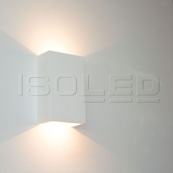ISOLED LED Gips-Wandleuchte 2x3W, UP&DOWN, eckig, warmweiß