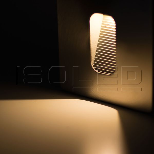 ISOLED LED Wandeinbauleuchte eckig, IP65, 1x3W CREE, warmweiß, inkl. Einputzdose