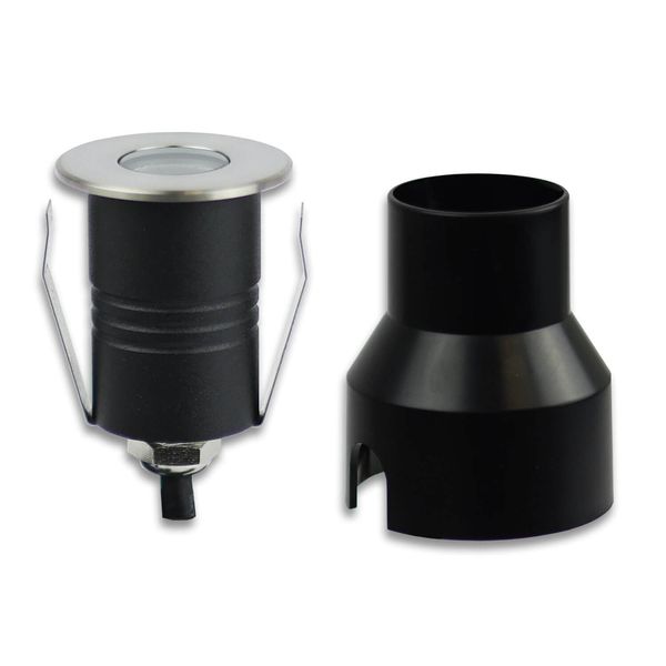 ISOLED LED Einbaustrahler, Edelstahl , 2W, 60°, IP67, 12V AC/DC, warmweiß
