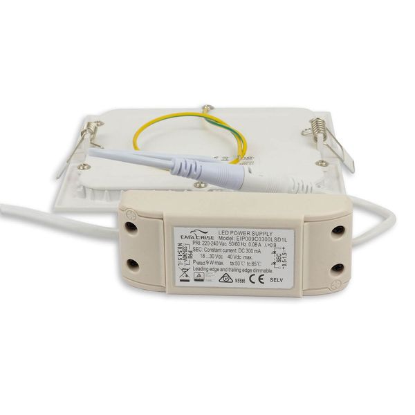 ISOLED LED Downlight, 9W, eckig, ultraflach, weiß, warmweiß, dimmbar