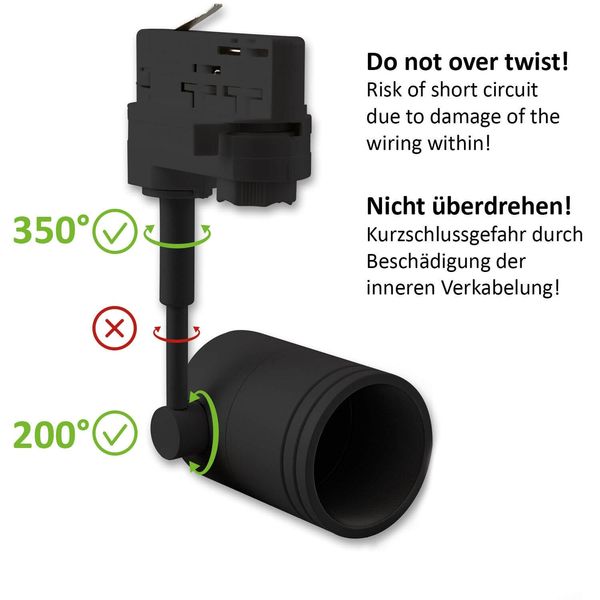 ISOLED 3-PH Schienen-Adapter für GU10-Spots, schwarz matt