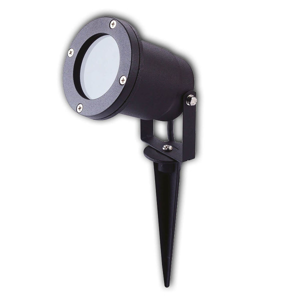 ISOLED Aufbaustrahler GU10, IP65, schwarz inkl. Erdspieß