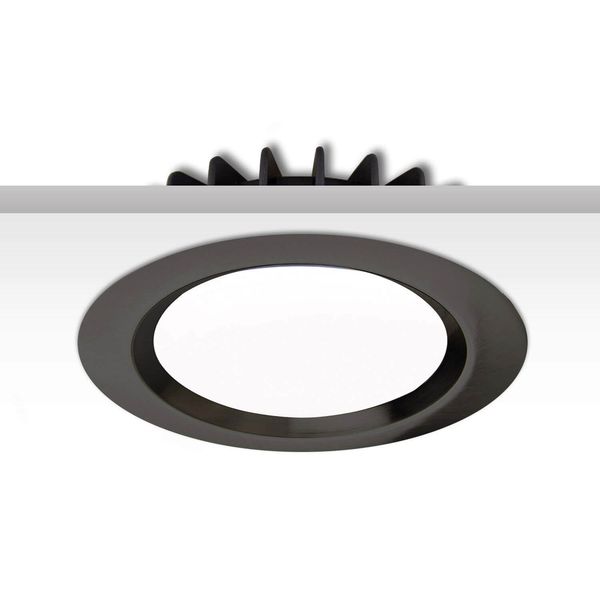 ISOLED Cover Aluminium rund schwarz rückversetzt für Einbaustrahler Sys-90