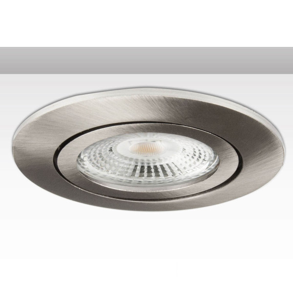 ISOLED Einbaurahmen rund, Lochausschnitt 68mm, Alu Nickel-Satin, für GU10/MR16 Spots