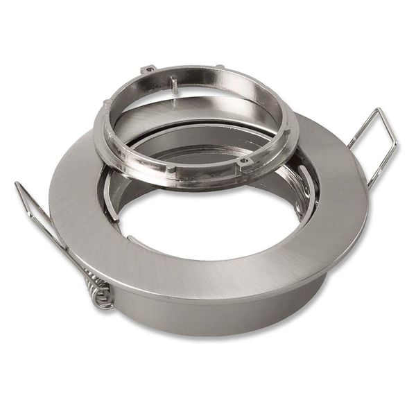ISOLED Einbaurahmen rund, Lochausschnitt 68mm, Alu Nickel-Satin, für GU10/MR16 Spots