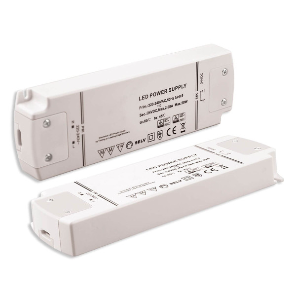 ISOLED LED Trafo 24V/DC, 0-50W, dimmbar (Spannungssenke), SELV