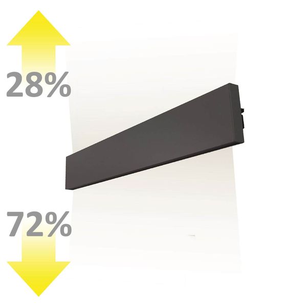 ISOLED LED Wandleuchte Linear Up+Down 600 25W, IP40, schwarz, warmweiß