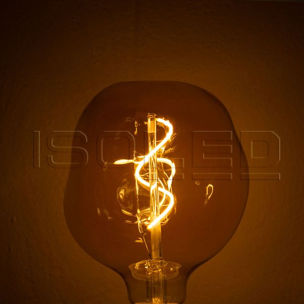ISOLED E27 Vintage Line LED Dekobirne 125, 4W ultrawarmweiß, Glas amber, dimmbar