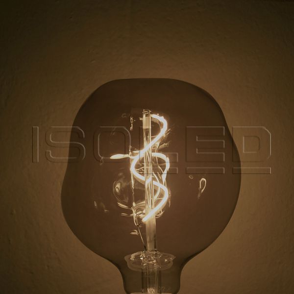 ISOLED E27 Vintage Line LED Dekobirne 125, 4W ultrawarmweiß, Glas smoky, dimmbar