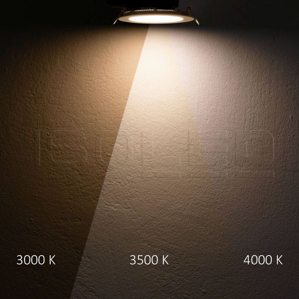 ISOLED LED Downlight blendungsreduziert, 18W, rund, DN145, CRI90, Colorswitch 3000/3500/4000K, dimmbar