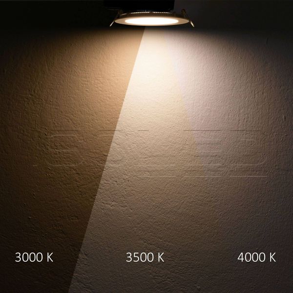 ISOLED LED Downlight blendungsreduziert, 25W, rund, DN170, CRI90, Colorswitch 3000/3500/4000K, dimmbar
