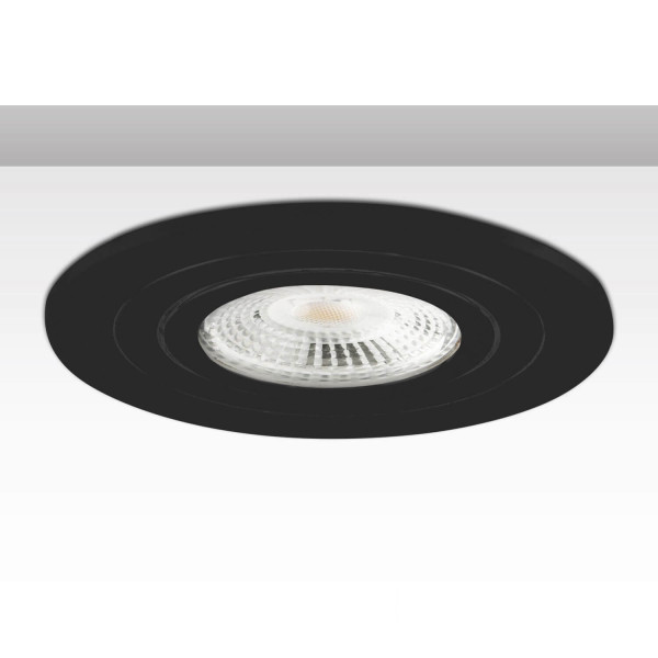 ISOLED Einbaurahmen rund, Lochausschnitt 68mm, Alu schwarz, für GU10/MR16 Spots