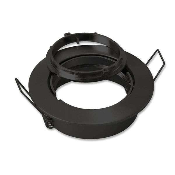 ISOLED Einbaurahmen rund, Lochausschnitt 68mm, Alu schwarz, für GU10/MR16 Spots