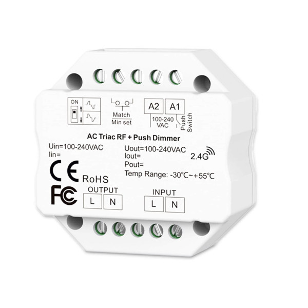 ISOLED Sys-Pro Universal-Push/Funk Mesh-Dimmer 230V, 360VA, Phasenan-/Abschnitt wählbar