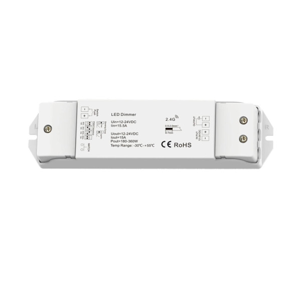 ISOLED Sys-Pro Push/Funk Mesh Multi-PWM-Dimmer, 1 Kanal, 12-24V DC 15A, 36-48V DC 10A