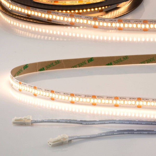 ISOLED LED CRI930 MiniAMP Flexband Streifen, 24V, 12W, IP20, 3000K, 500cm, beids. 30cm Kabel + maleAMP, 300 LED/m