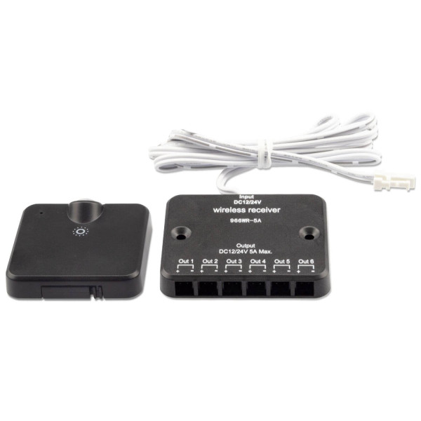 ISOLED MiniAMP LED Touch/Funk PWM-Dimmer mit PIR Sensor, 1 Kanal, 12-24V DC 5A, inkl. Funktaster