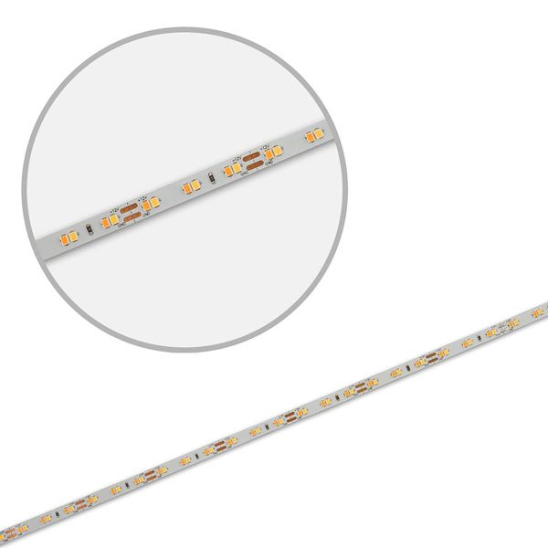 ISOLED LED CRI919/940 MiniAMP Flexband Streifen, 12V, 10W, IP20, weißdyn., 500cm, Kabel beids. + maleAMP, 126 LED/m