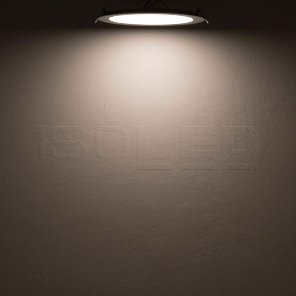 ISOLED LED Downlight, 18W, rund, ultraflach, silber, neutralweiß