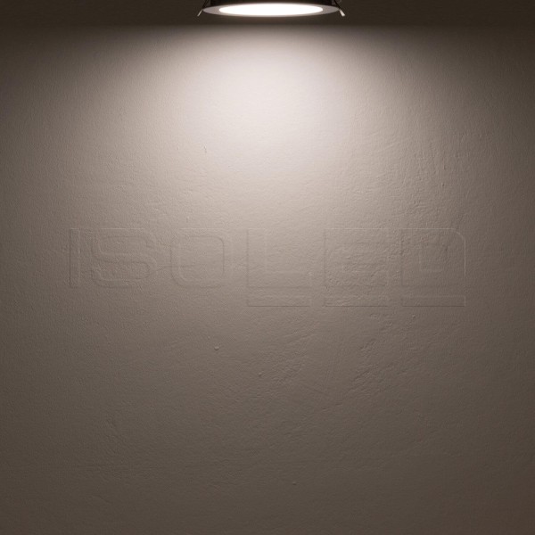 ISOLED LED Downlight, 12W, rund, ultraflach, silber, neutralweiß, dimmbar