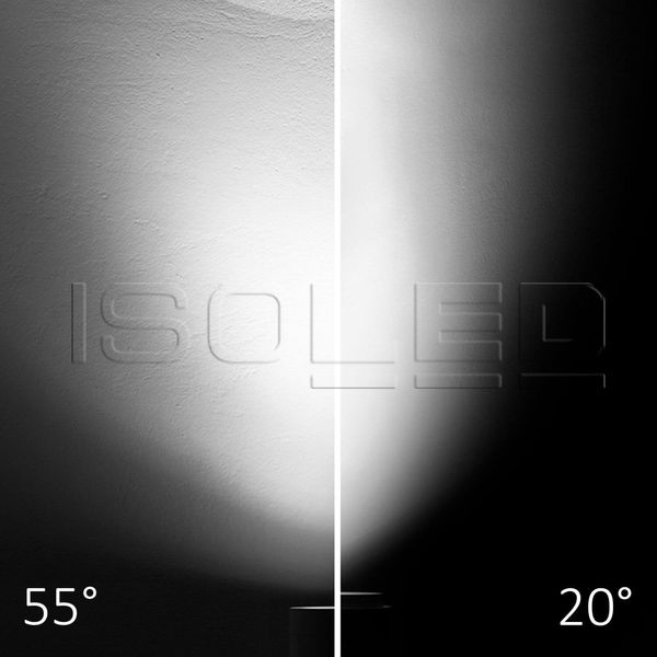 ISOLED 3-PH Schienen-Strahler fokussierbar, 8W, 20°-55°, weiß matt, 4000K