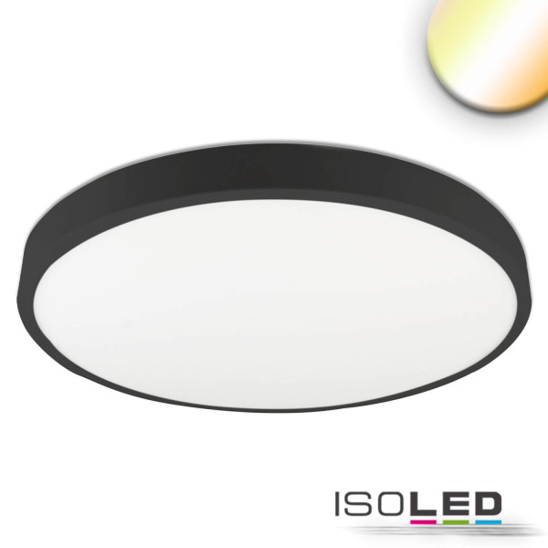 ISOLED LED Deckenleuchte PRO schwarz, 36W, rund, 500mm, ColorSwitch 2700/3000/4000K, dimmbar