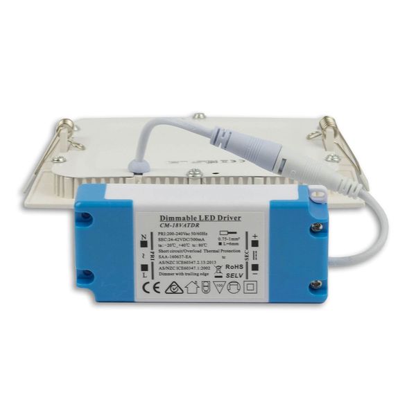 ISOLED LED Downlight, 9W, eckig, ultraflach, blendungsreduziert, weiß, warmweiß, dimmbar CRI90