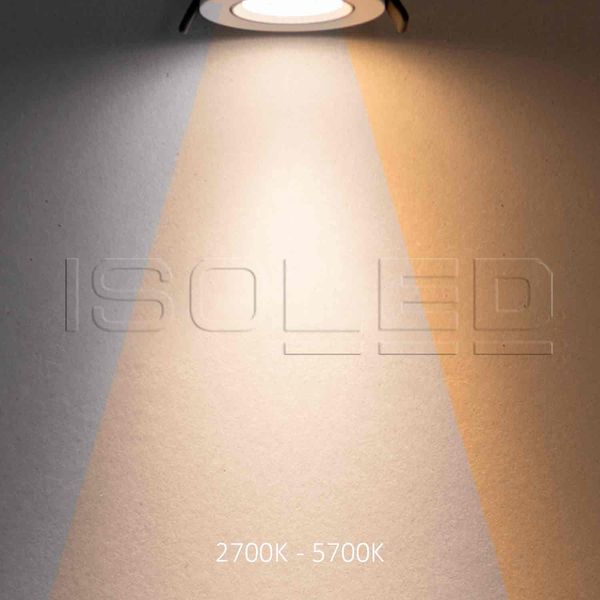 ISOLED LED Einbauleuchte Slim68 Alu gebürstet, rund, 6W/6W, 24V DC, weißdynamisch 2700-5700K