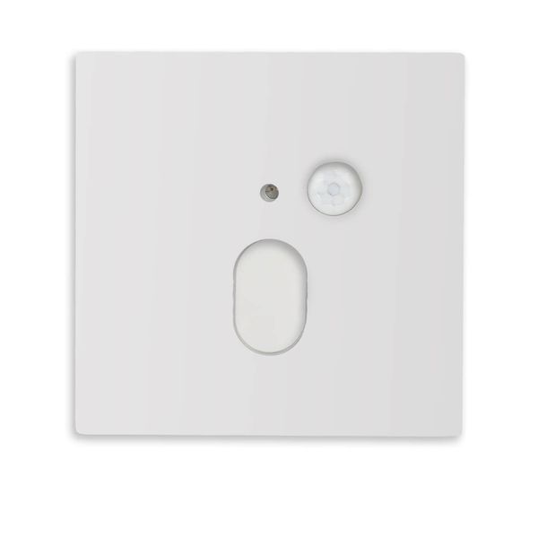 ISOLED Cover Aluminium eckig weiß, für Wandeinbauleuchte Sys-Wall68 mit PIR Sensor, Ovalausschnitt