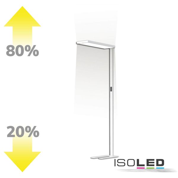 ISOLED LED Office Pro Stehleuchte Up/Down, 80W/20W, Weiß, UGR<19, neutralweiß, Touch-Dimm