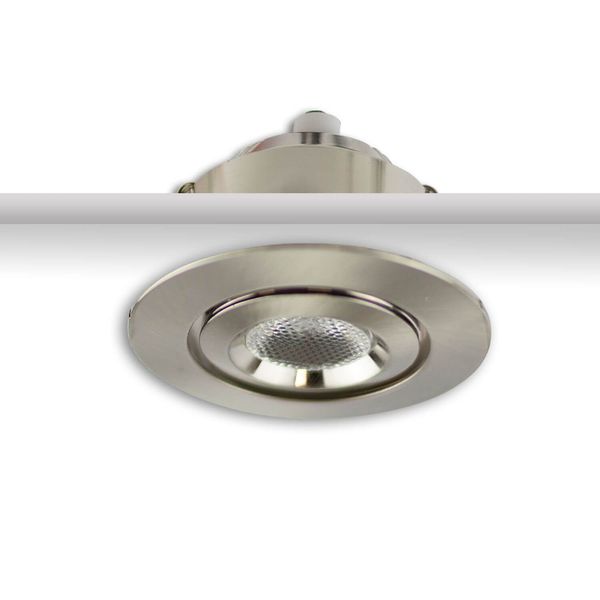 ISOLED LED Einbauleuchte MiniAMP Alu gebürstet, 3W, 12V DC, warmweiß, dimmbar, 100cm Kabel