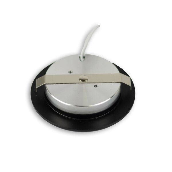 ISOLED LED Möbeleinbaustrahler MiniAMP schwarz, rund, 3W, 120°, 24V DC, warmweiß 3000K, dimmbar