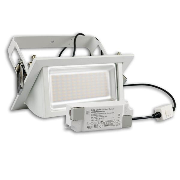 ISOLED LED Shop-Downlight Box, 32W, ausschwenkbar, weiß, Colorswitch, dimmbar