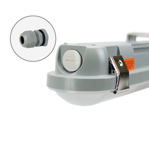 ISOLED LED Feuchtwannenleuchte 150cm mit Notlichtfunktion, IP65, PowerSwitch 35-60W, ColorSwitch 3000-4000-5000K