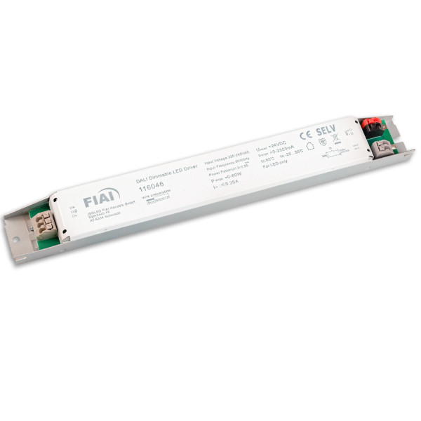 ISOLED LED PWM-Trafo 24V/DC, 0-60W, ultraslim, Push/DALI-2 dimmbar, SELV