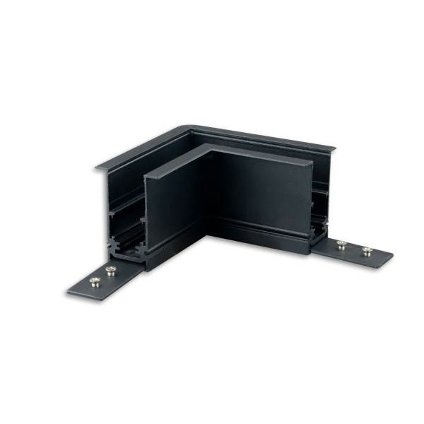 ISOLED Track48 Eckschiene 90° horizontal für Einbauschiene, schwarz, nicht stromführend
