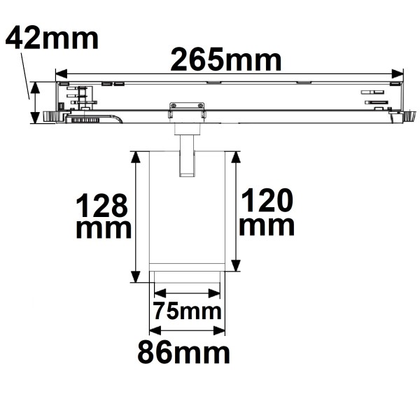 ISOLED 3-Phasen Schienen-Strahler fokussierbar, 42W, 20°-70°, schwarz matt, 3000K, CRI92, DALI dimmbar