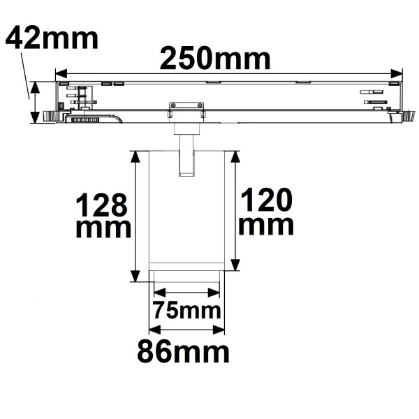 ISOLED 3-Phasen Schienen-Strahler fokussierbar, 42W, 20°-70°, schwarz matt, 4000K, CRI92, dimmbar