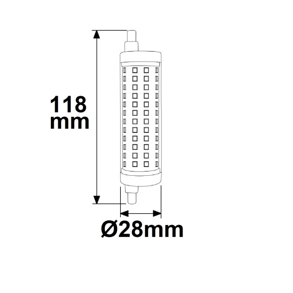 ISOLED R7s LED Stab, 14W, Länge 118mm, warmweiß, dimmbar