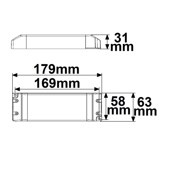 ISOLED LED Trafo 48V/DC, 0-150W, SELV