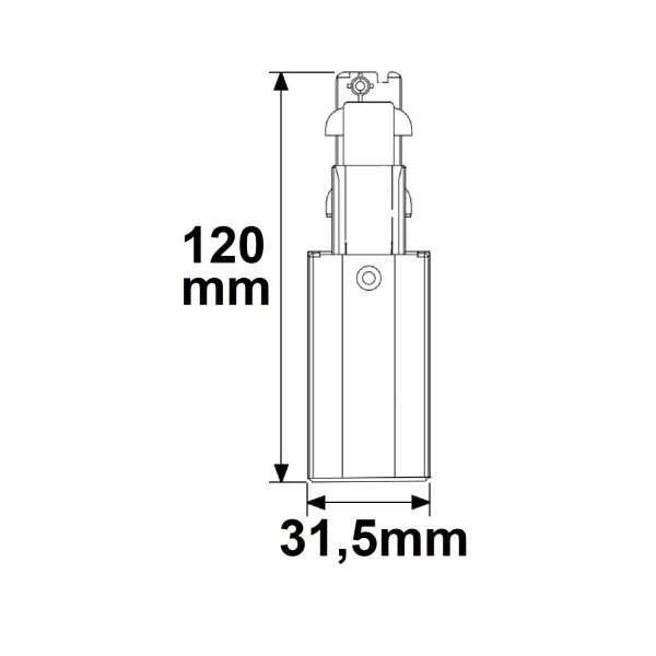 ISOLED 3-Phasen DALI Seiten-Einspeisung für Aufbauschiene, N-Leiter rechts, weiß