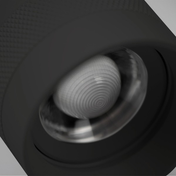 ISOLED 3-Phasen Schienen-Strahler fokussierbar, 8W, 20°-55°, schwarz matt, 2700K, dimmbar
