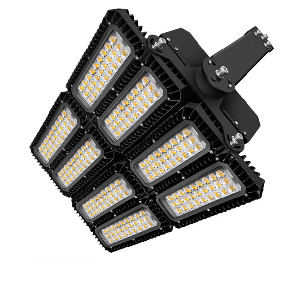 ISOLED LED Flutlicht 900W, 130x40° asymmetrisch, variabel, DALI dimmbar, neutralweiß, IP66 (ext. Trafo)