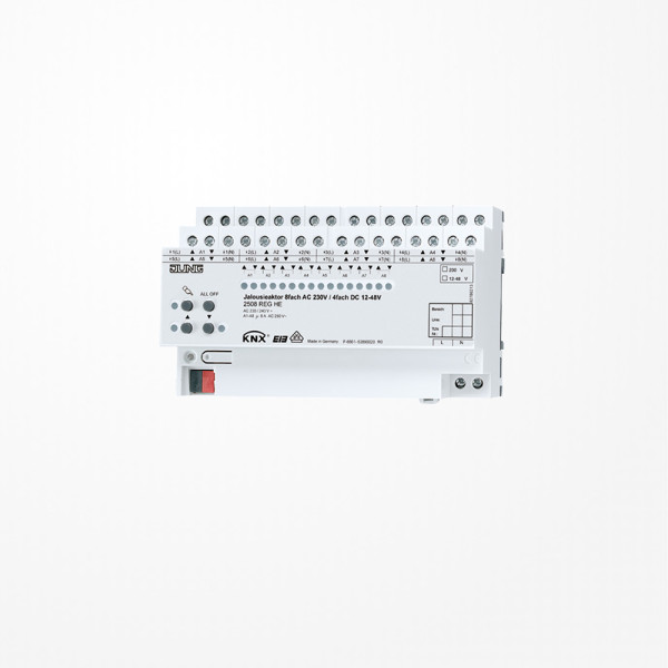 Jung 2508REGHE KNX Jalousieaktor 8fach AC 110-230 V, 4fach DC 12-48 V