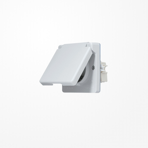Jung 620WOT SCHUKO-Steckdose, 16 A 250 V ~, 1fach senkrechte und waagerechte Montage, Klappdeckel, WG 600, grau