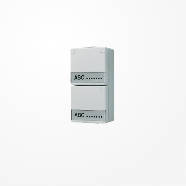 Jung 622NAW SCHUKO-Zweifach-Steckdose 250 V ~, Schraubklemmen, mit Schriftfeld, senkrecht, IP 44, WG 600