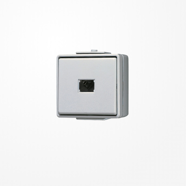 Jung 634W Taster, 1-pol. Schließer mit separaten Meldekontakten, 10 A 250 V ~, IP 44, WG 600