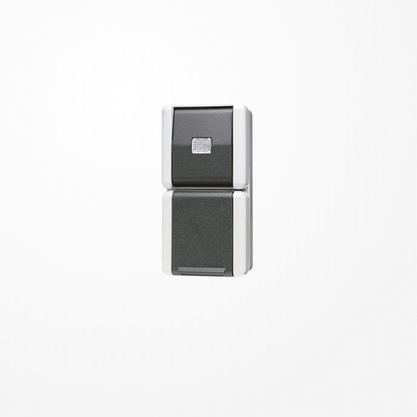 Jung 871W SCHUKO-Steckdose 16 A 250 V ~ mit Taster 10 A 250 V ~, WG 800
